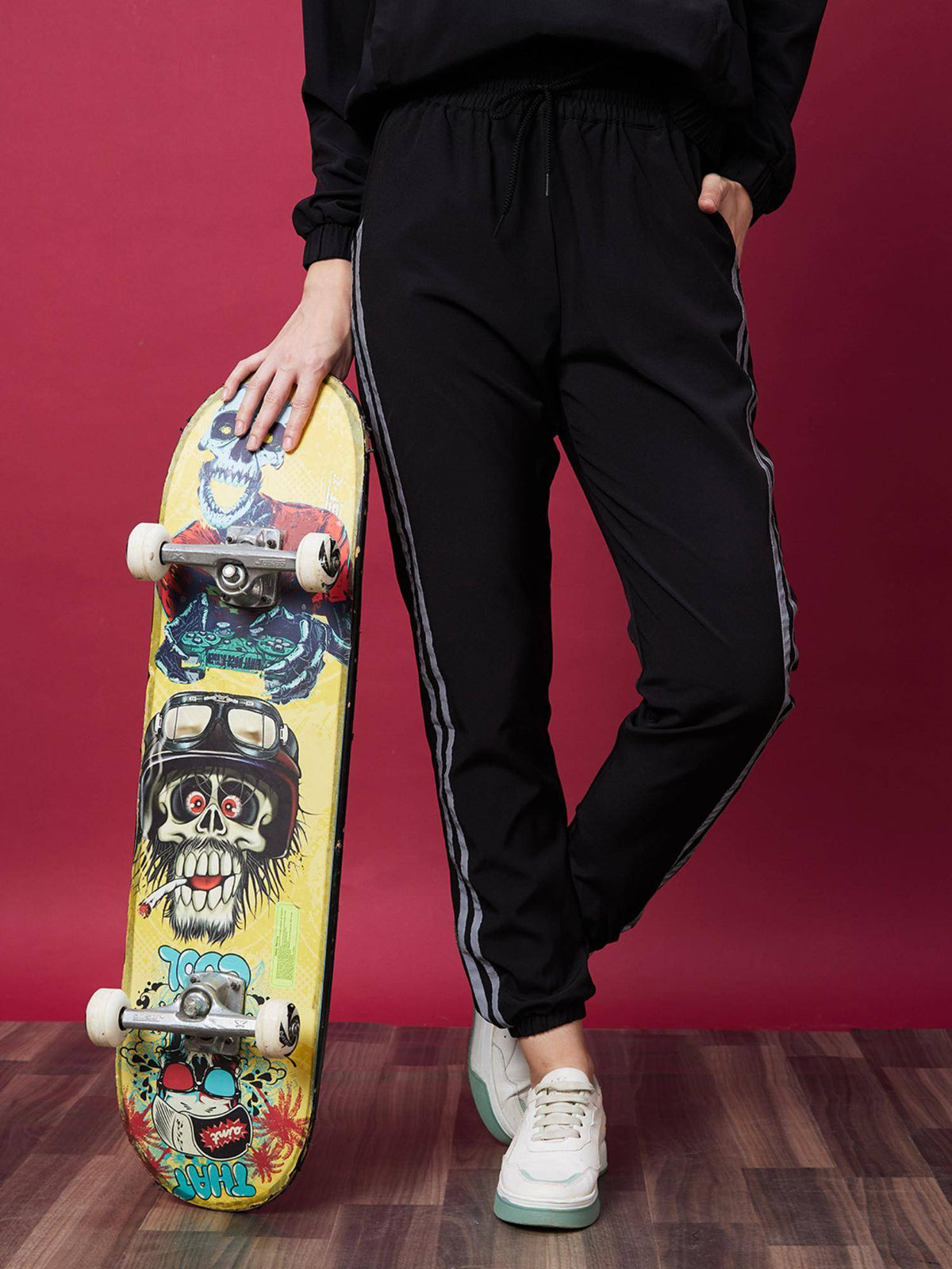 Women Blue Solid High-Rise Casual Joggers | WJ89 - view 8