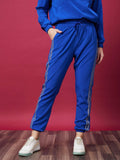 Women Blue Solid High-Rise Casual Joggers | WJ89 - view 1