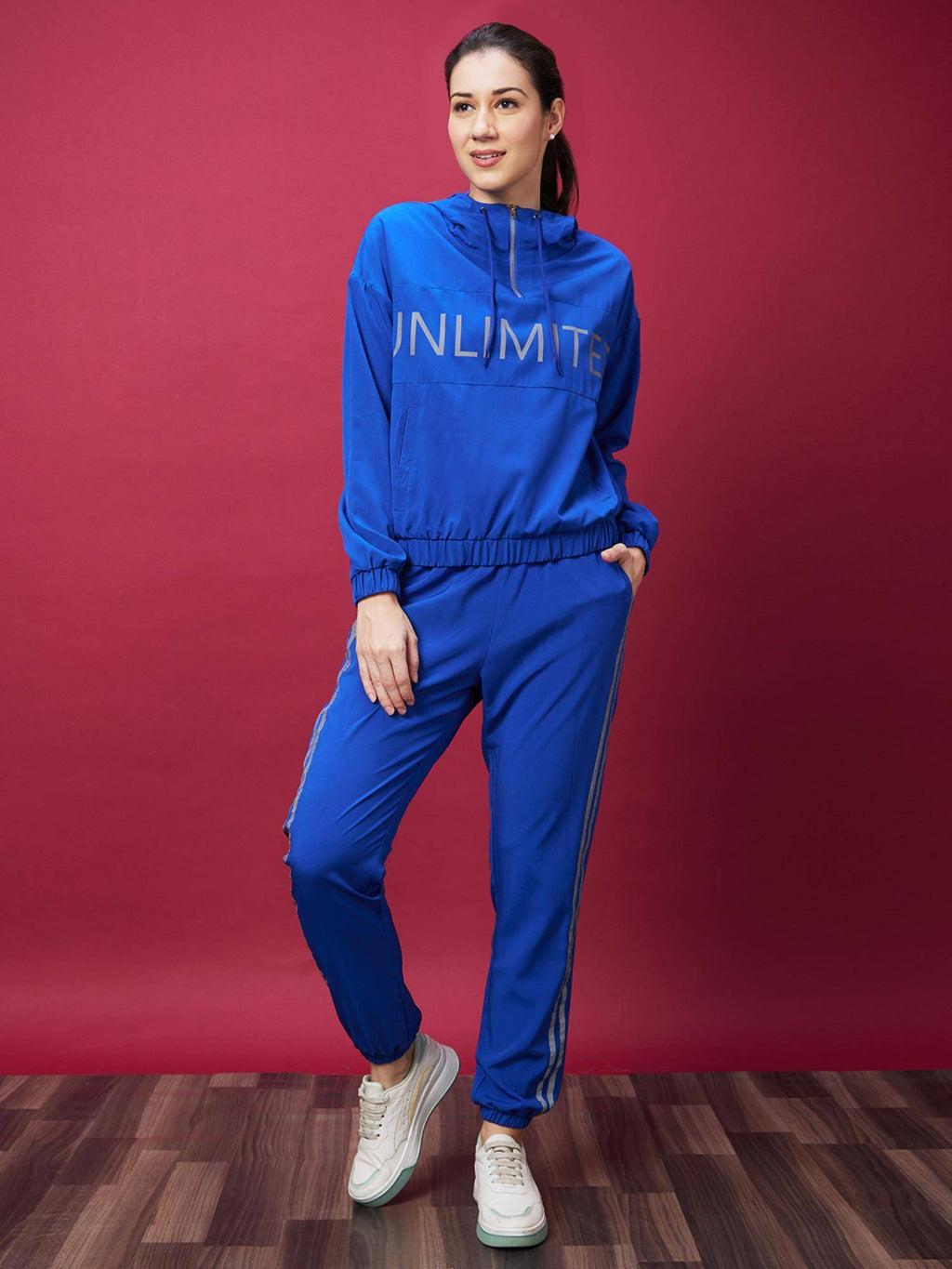 Women Blue Solid High-Rise Casual Joggers | WJ89 - view 7