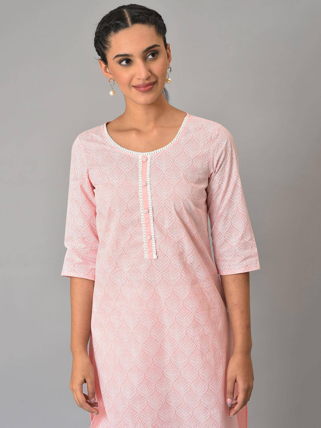 Purple Printed Cotton Kurta | KDG - view 11