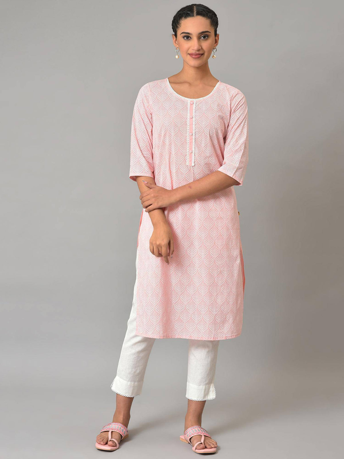 Purple Printed Cotton Kurta | U3S - view 12