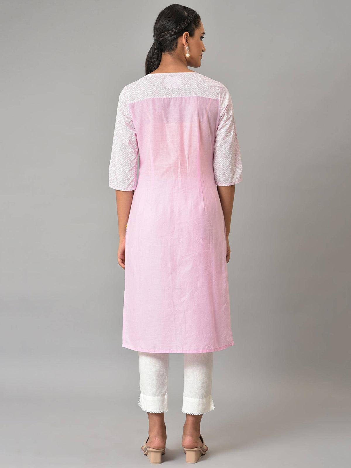 Purple Printed Cotton Kurta | KDG - view 2