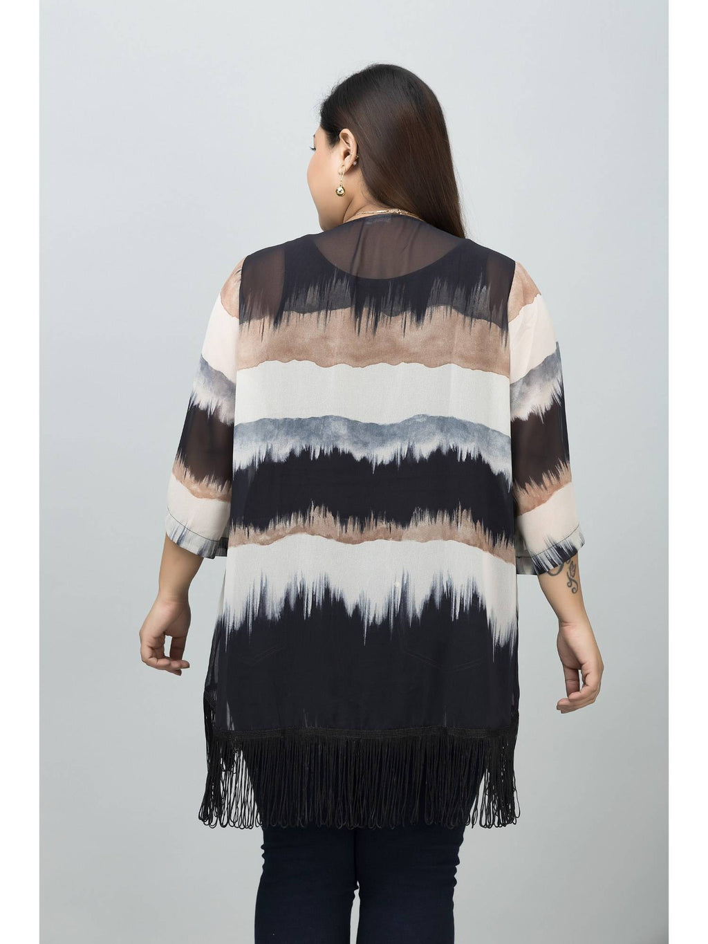 Women Multi-Color Stripes Shrug | JC78 - view 4