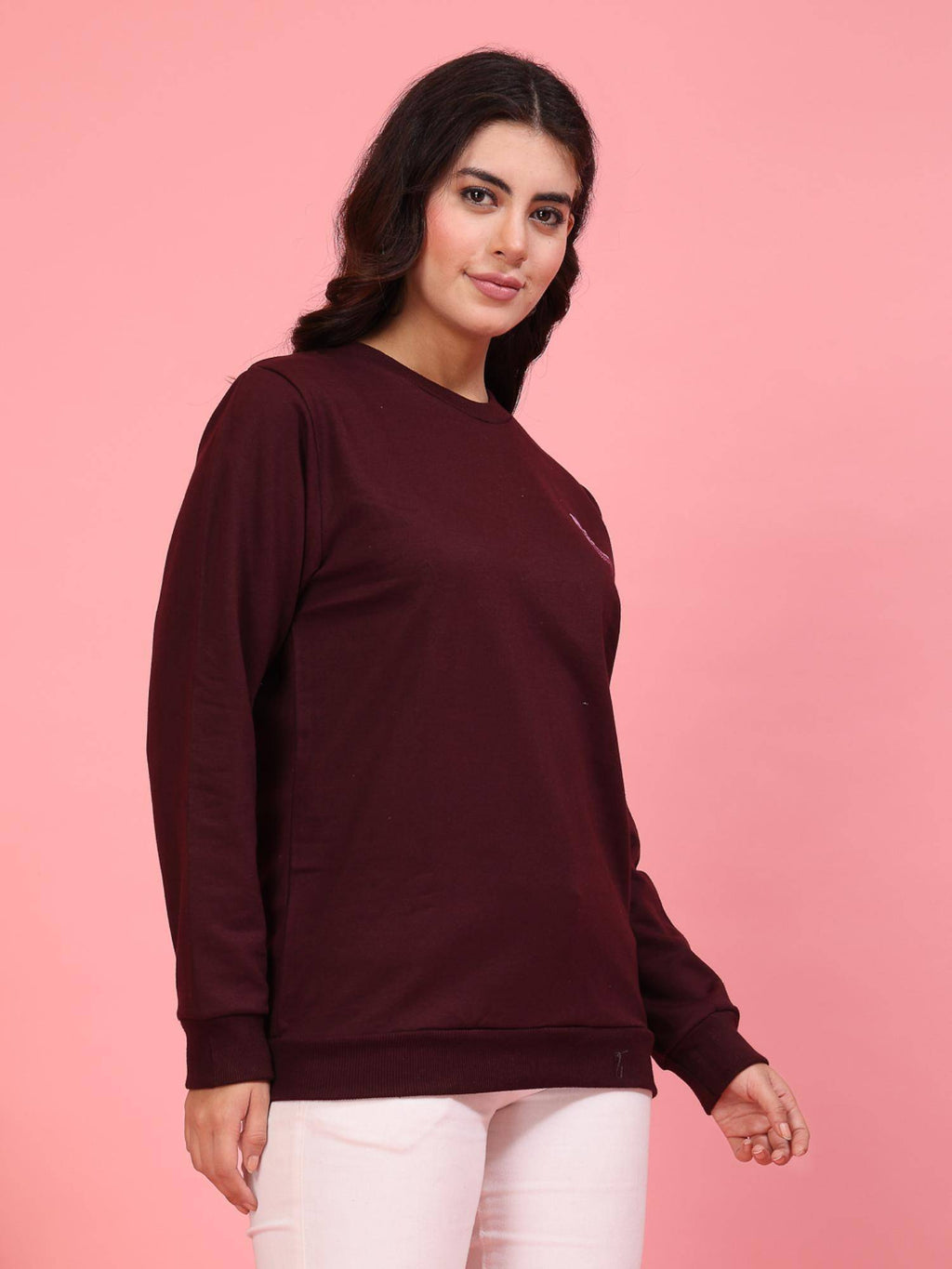 Women Wine Printed Oversized Sweatshirt | SS90 - view 6