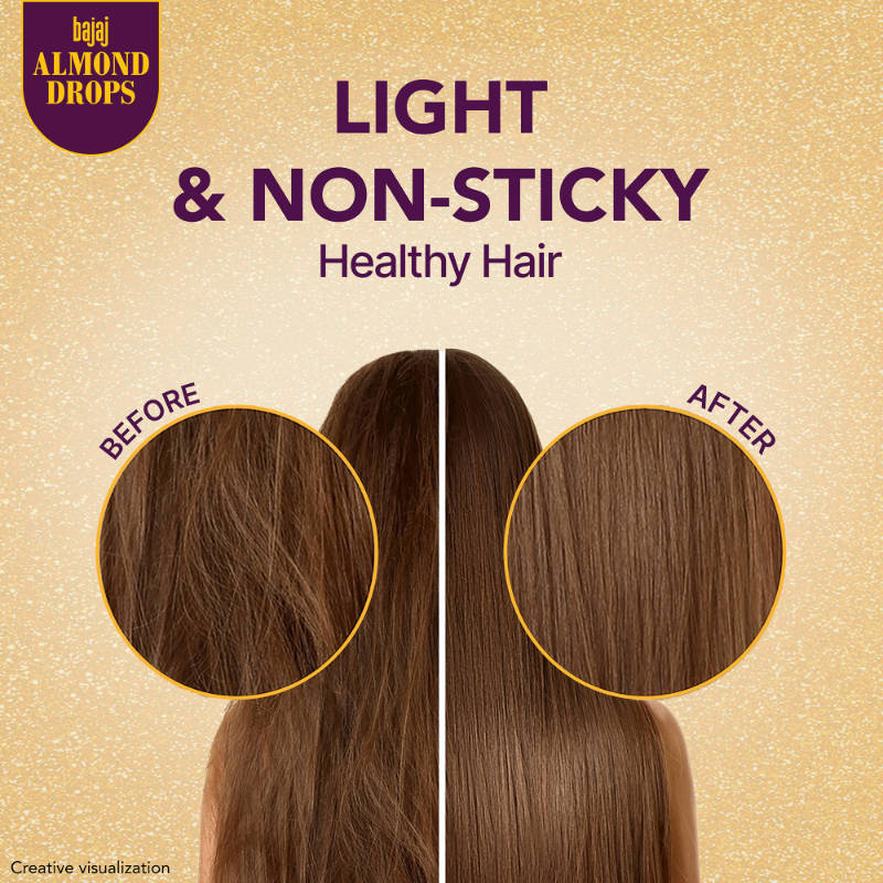 Almond Drops Almond Oil 6X Vitamin E Nourishment Non Sticky Hair Oil For Hair Fall Control | H85 - view 5