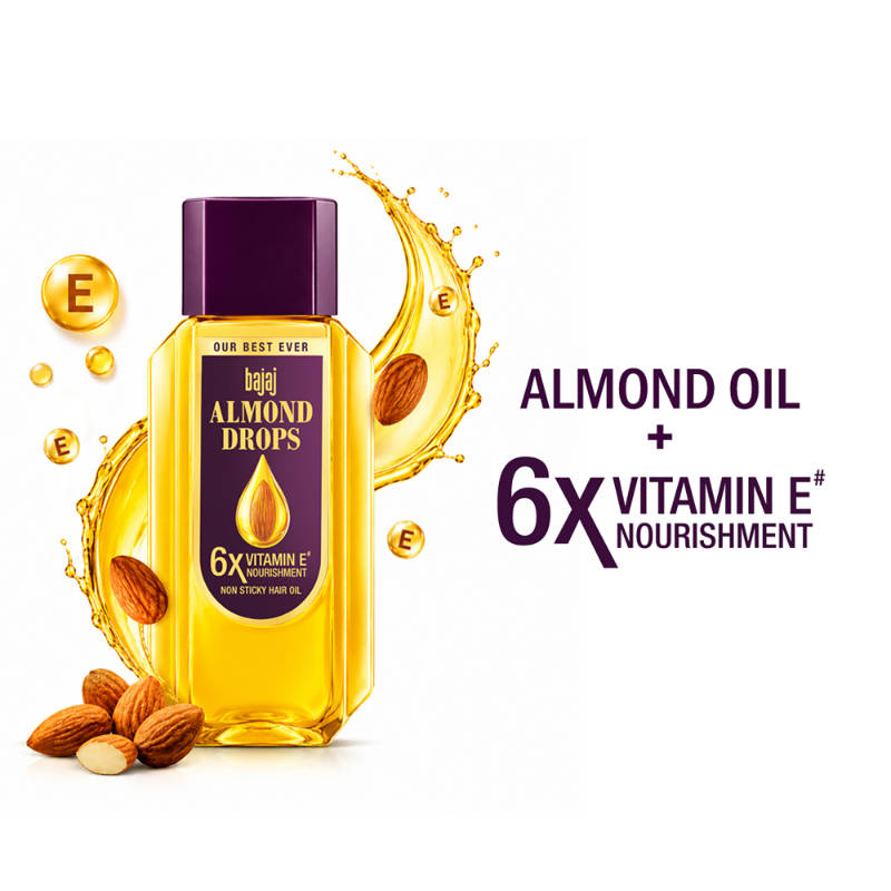 Almond Drops Almond Oil 6X Vitamin E Nourishment Non Sticky Hair Oil For Hair Fall Control | H85 - view 10