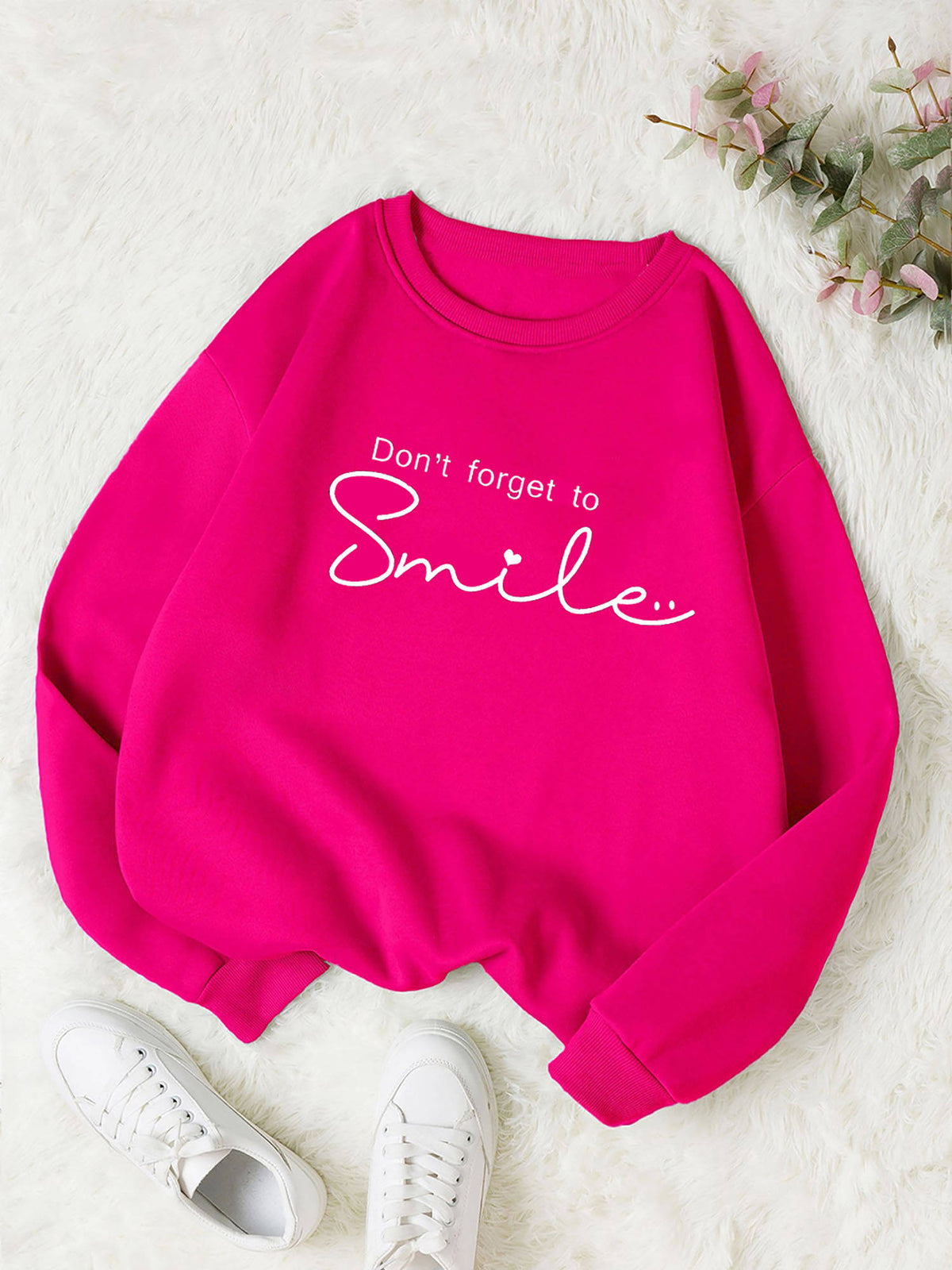 Women Full Sleeve Round Neck Printed Pink Sweatshirt | SS90 - view 1