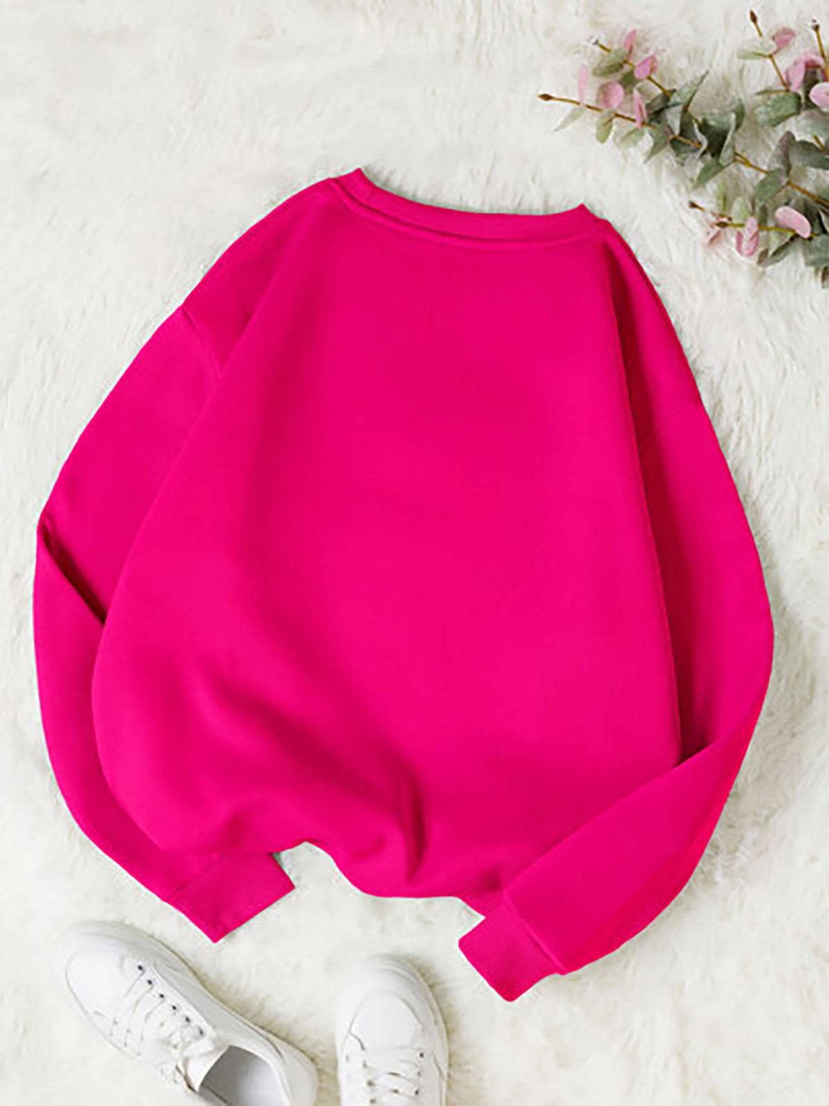 Women Full Sleeve Round Neck Printed Pink Sweatshirt | SS90 - view 3