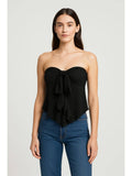 Black Floral Tie Front Tube Top | TT90 - view 1