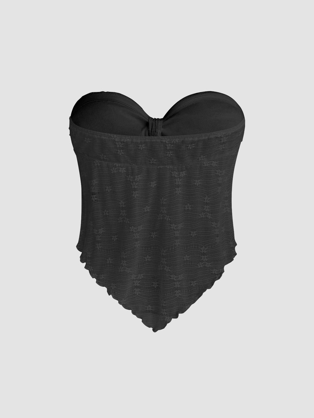 Black Floral Tie Front Tube Top | TT90 - view 5