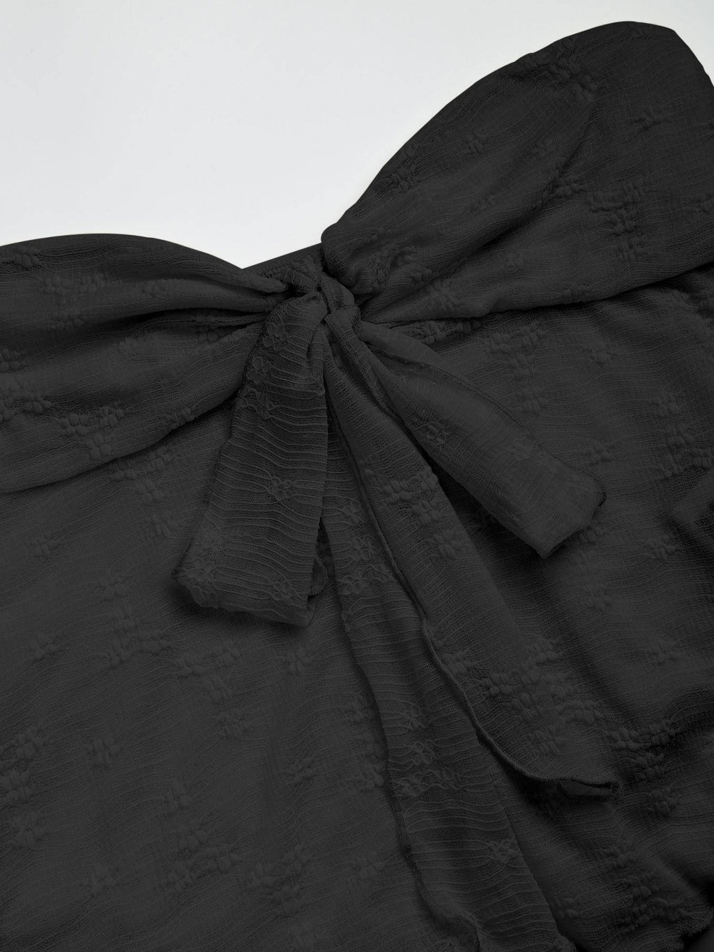 Black Floral Tie Front Tube Top | TT90 - view 9