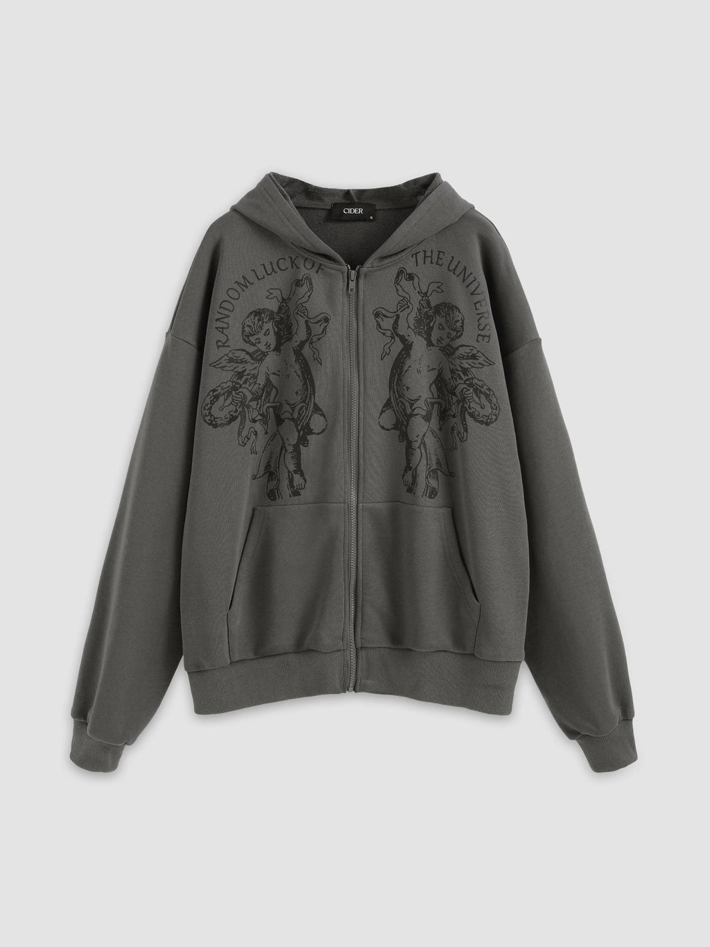 Figure Zipper Up Oversized Hoodie | HD56 - view 4
