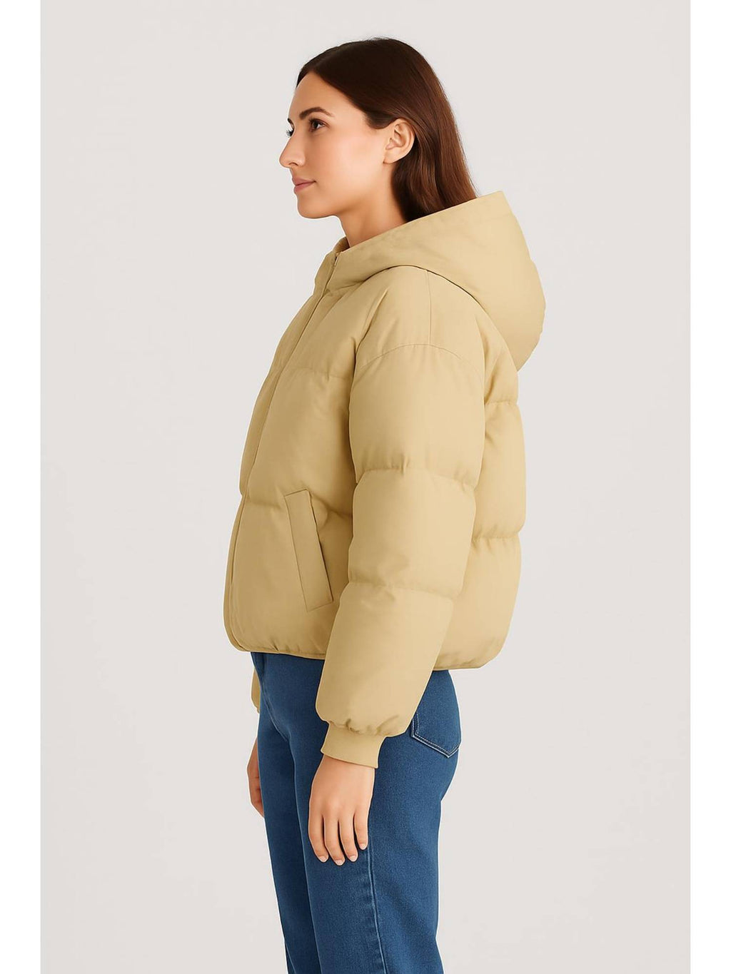 Wine Hooded Puffer Jacket | JC78 - view 8