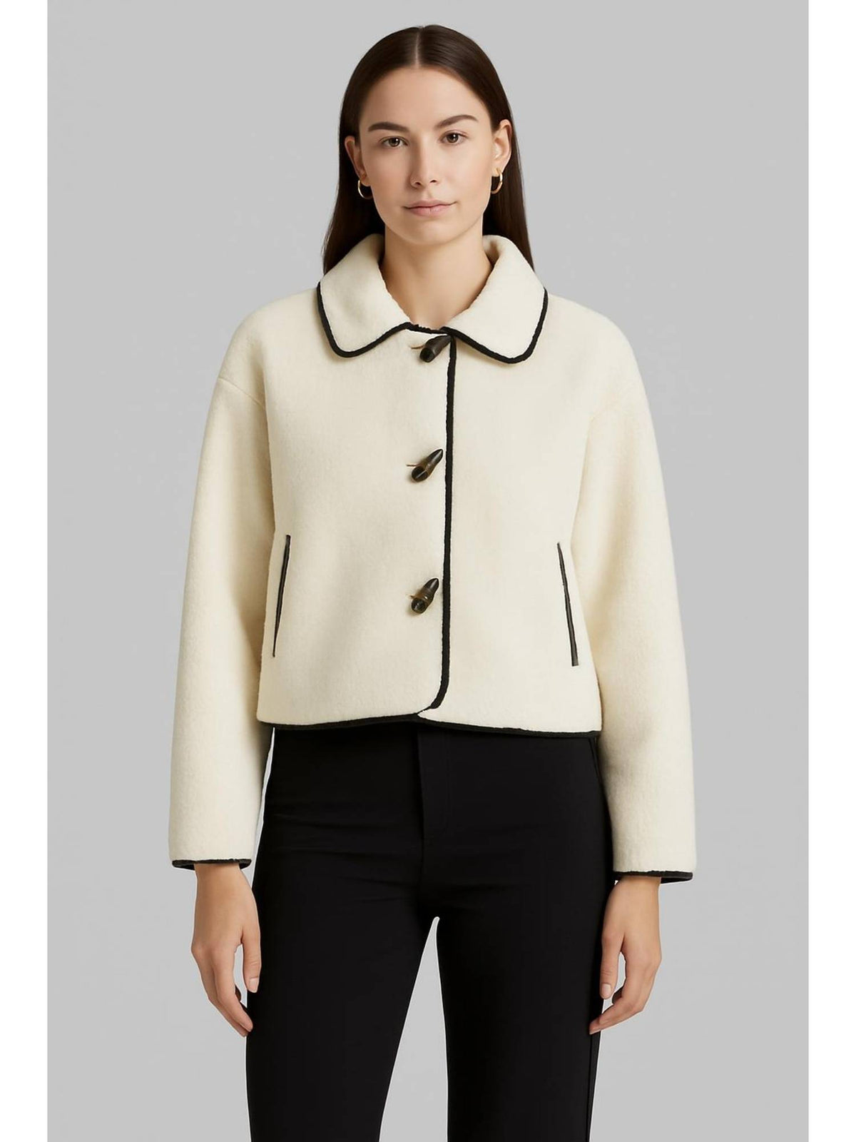Flannel Collared Duffle Jacket | JC78 - view 1