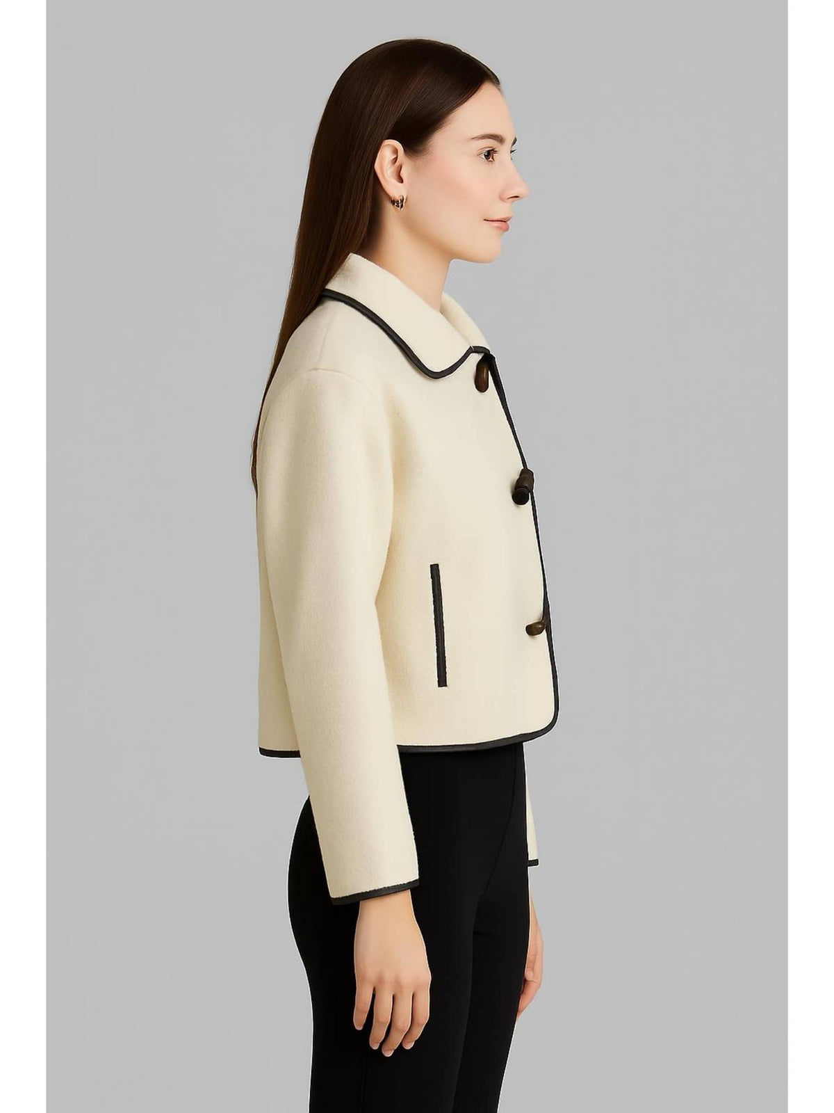 Flannel Collared Duffle Jacket | JC78 - view 2