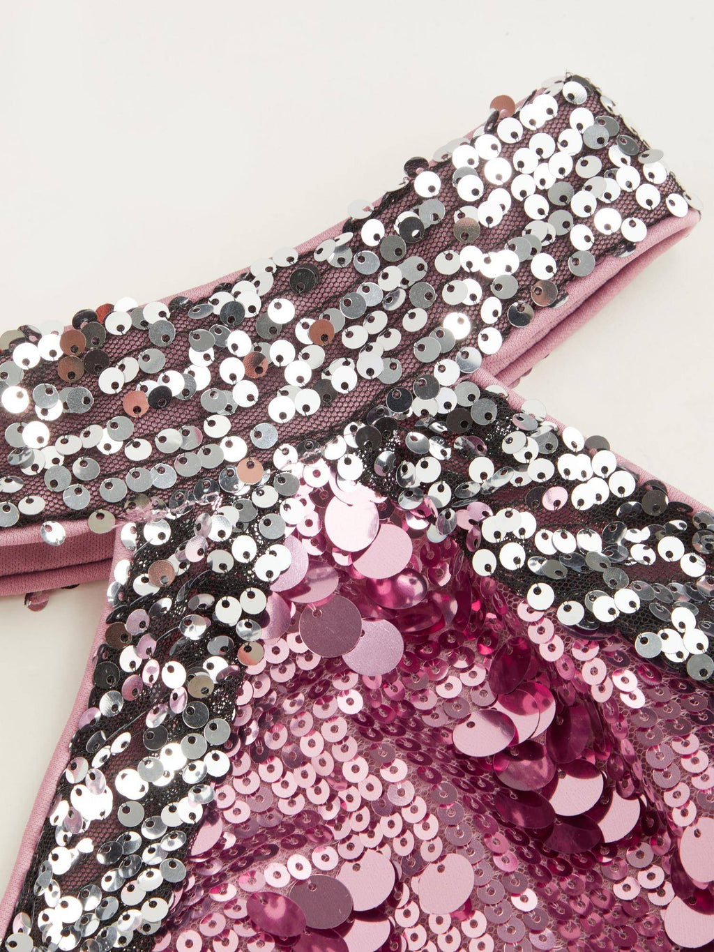 Sequin Halter Neckline Contrasting Binding Crop Tank Top | TT98 - view 8