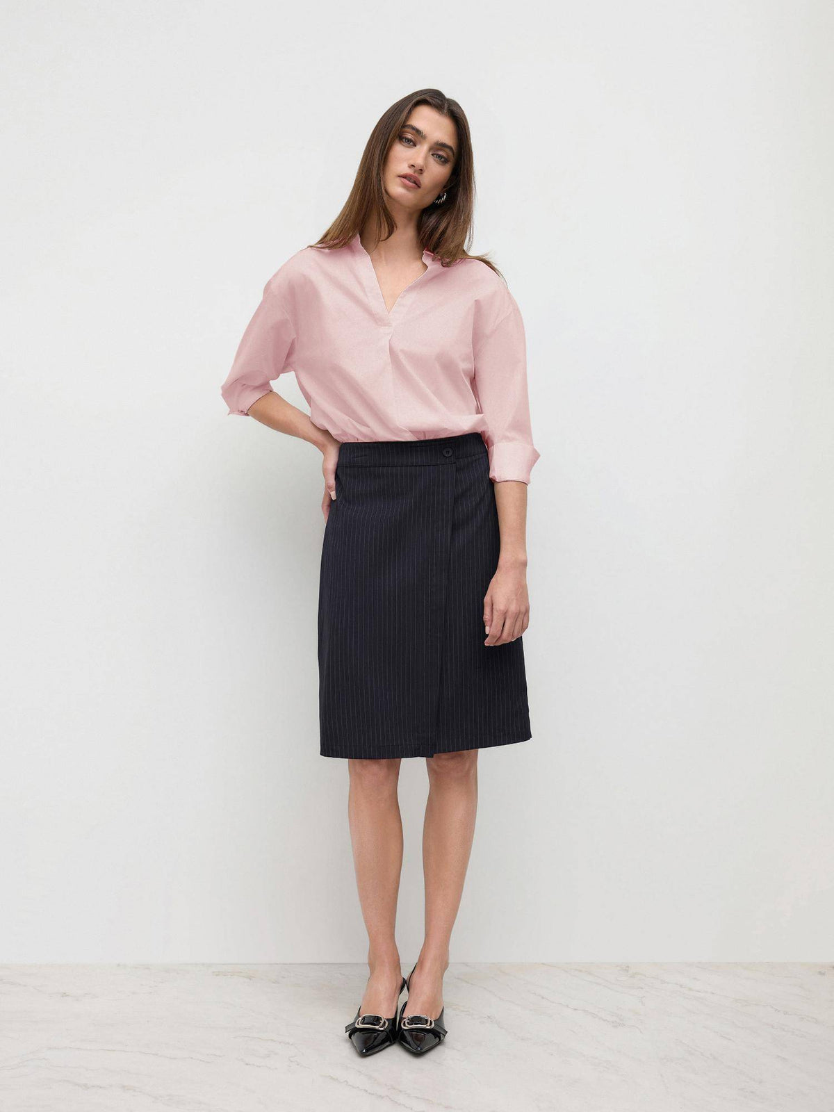 100% Cotton Collar Roll-up Sleeve Shirt Bodysuit | CI9 - view 61