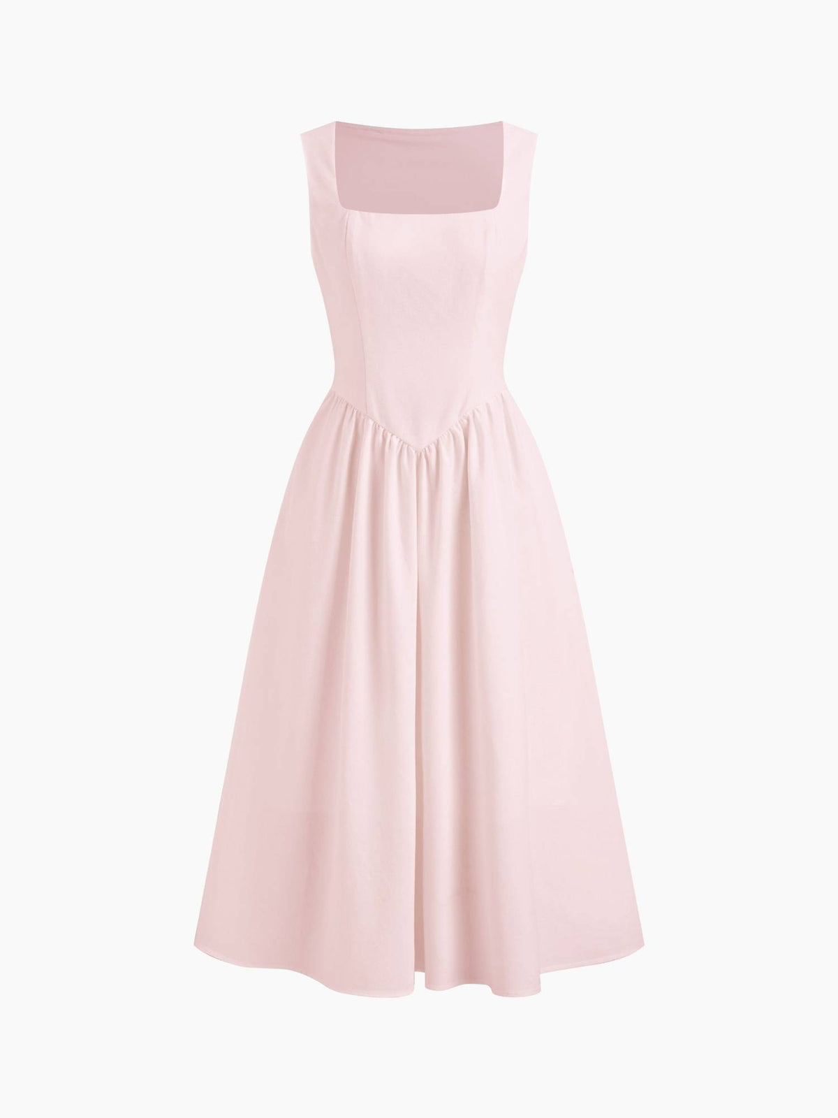 Linen-blend Square Neck Ruffle Dress | D56 - view 4