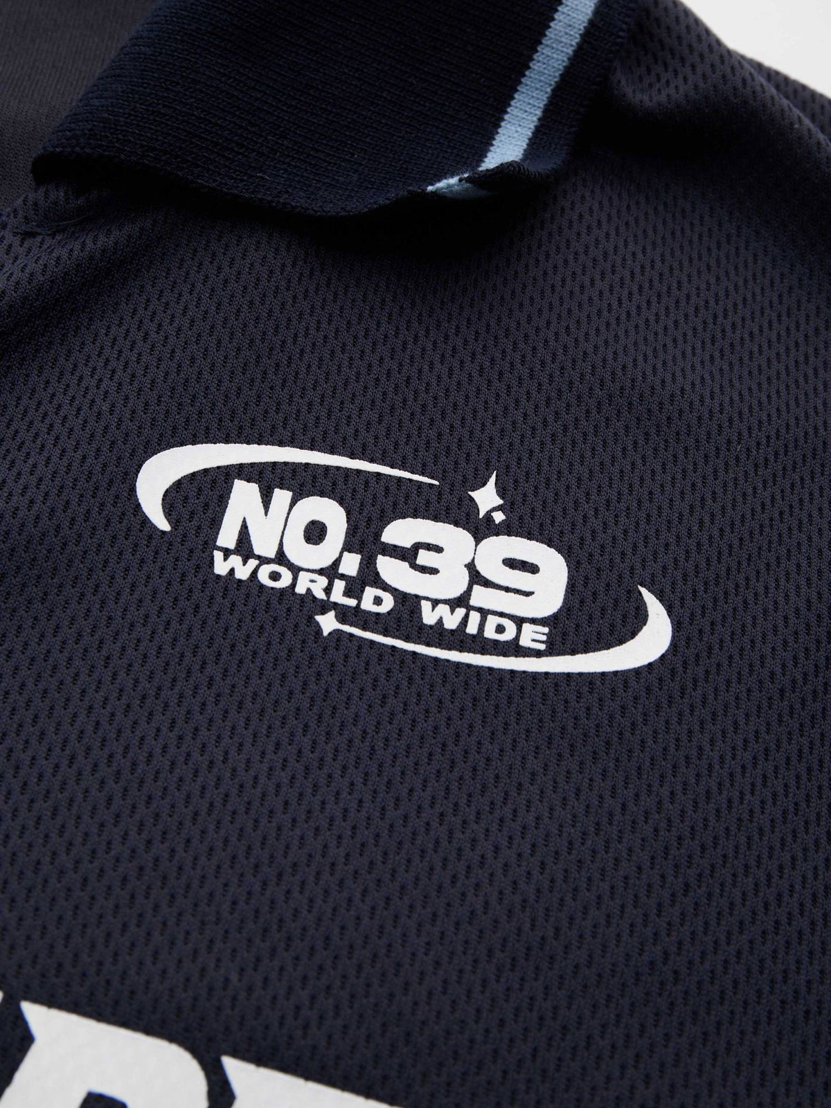 WORLD WIDE NO.39 Polo Contrasting Binding Ruched Short Sleeve Tee | TS56 - view 5