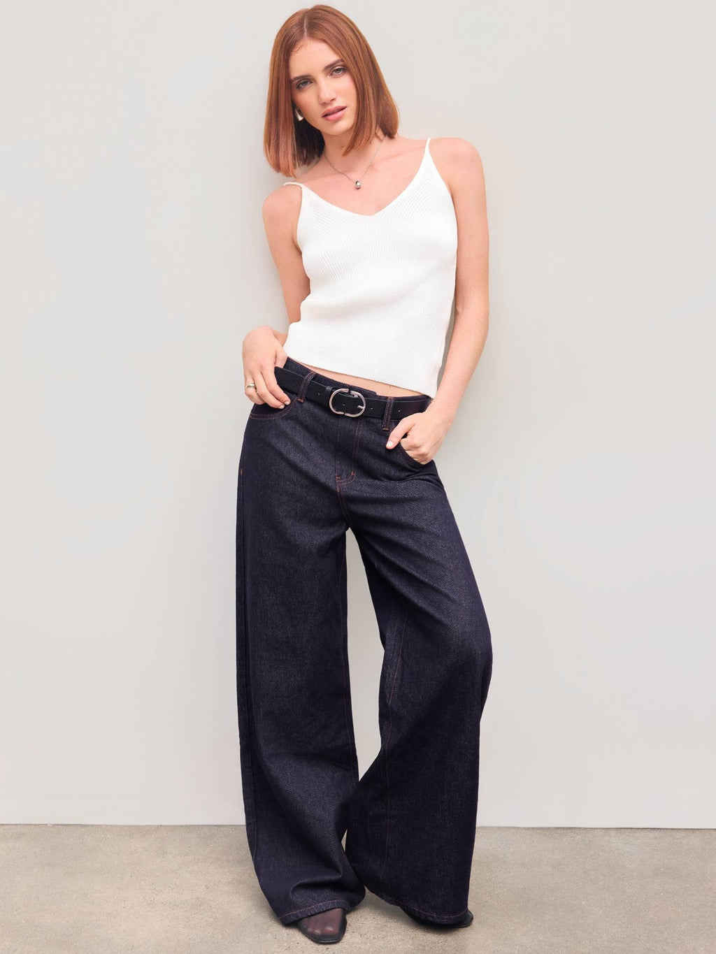 Denim Mid Rise Pocket Wide Leg Jeans | ST23 - view 2