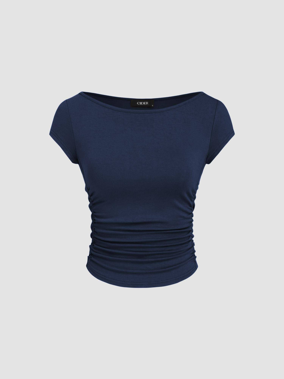 Boat Neck Ruched Tee | TS56 - view 6