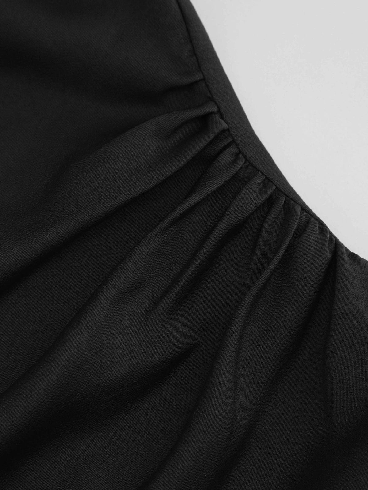 Satin Boat Neck Ruched Maxi Dress | D56 - view 14
