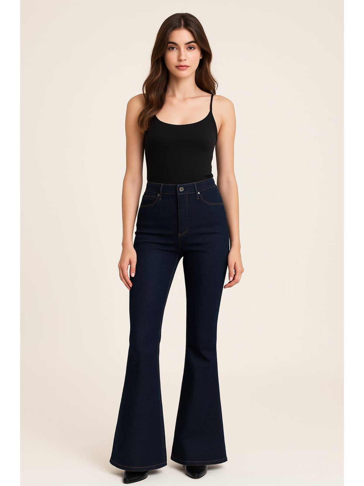 High Stretch Denim High Waist Stretch Flared Jeans | BT10 - view 1