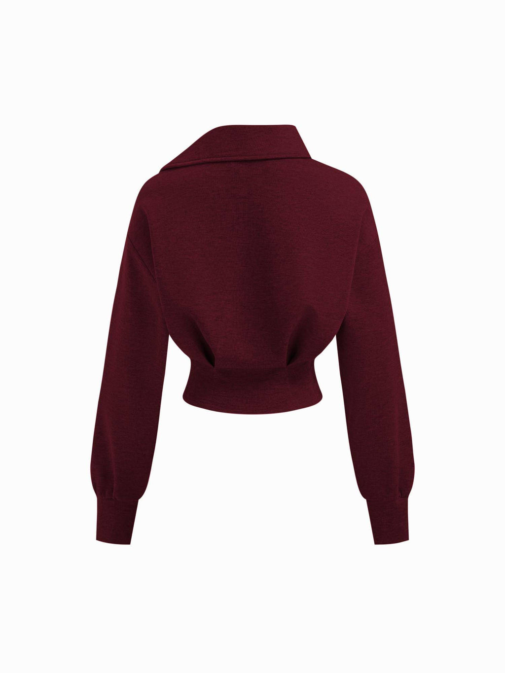 Asymmetrical Neck Long Sleeve Cinched Waist Sweatshirt | SS90 - view 7