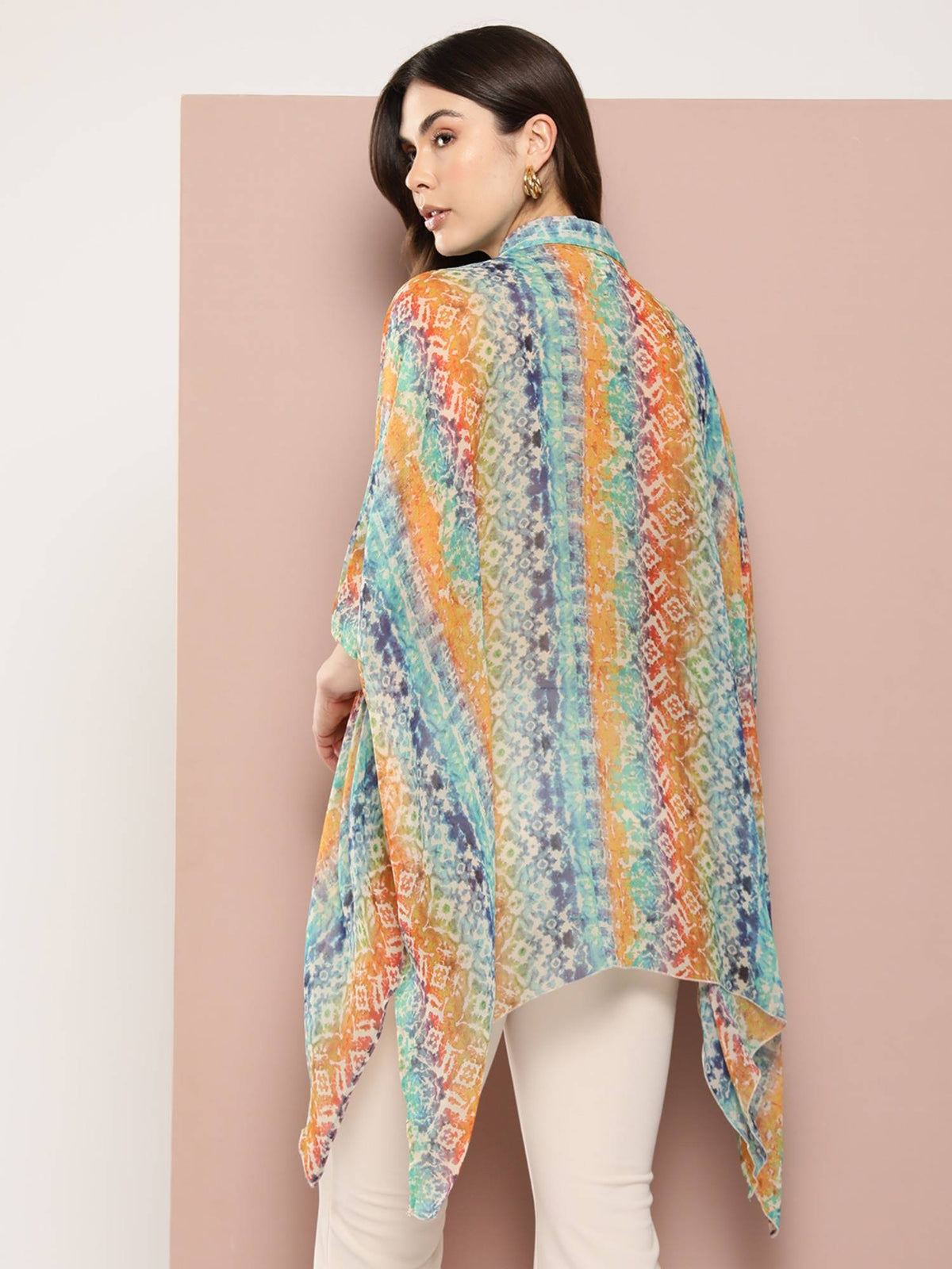 Multi Georgette Lace Kaftan Shirt | S67 - view 2