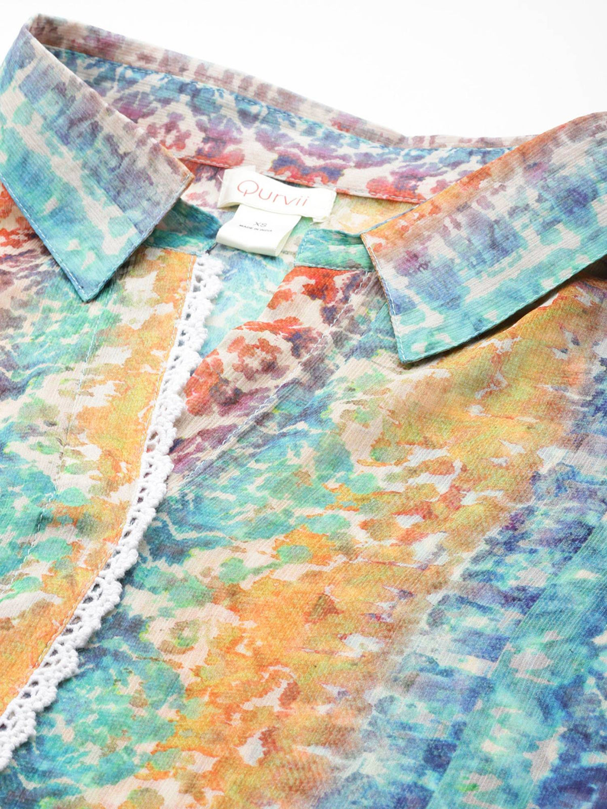 Multi Georgette Lace Kaftan Shirt | S67 - view 3