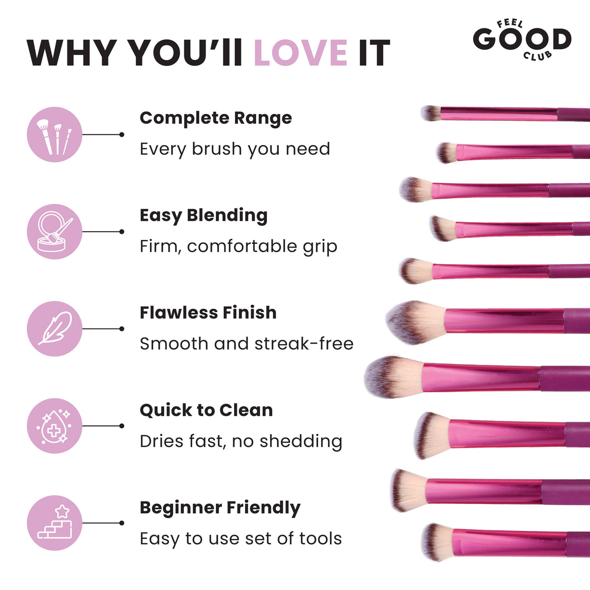 Eyeshadow Brush For Blending Powder Glitter Chrome Palette Liquid & Cream Eye Makeup | E20 - view 8