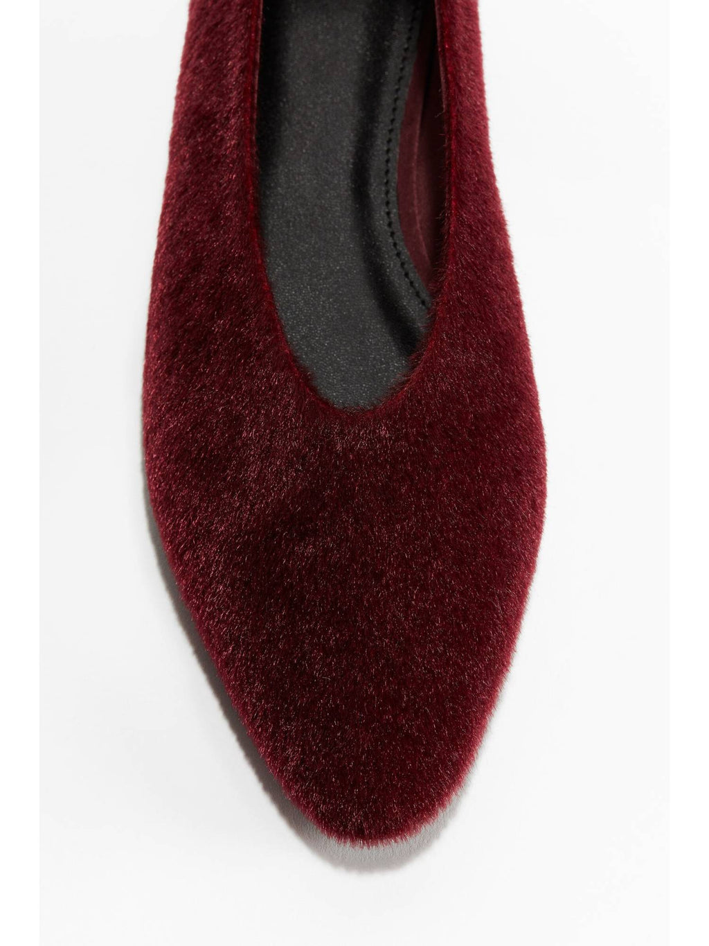 Women Red Pointed Ballet Flats | F61 - view 2