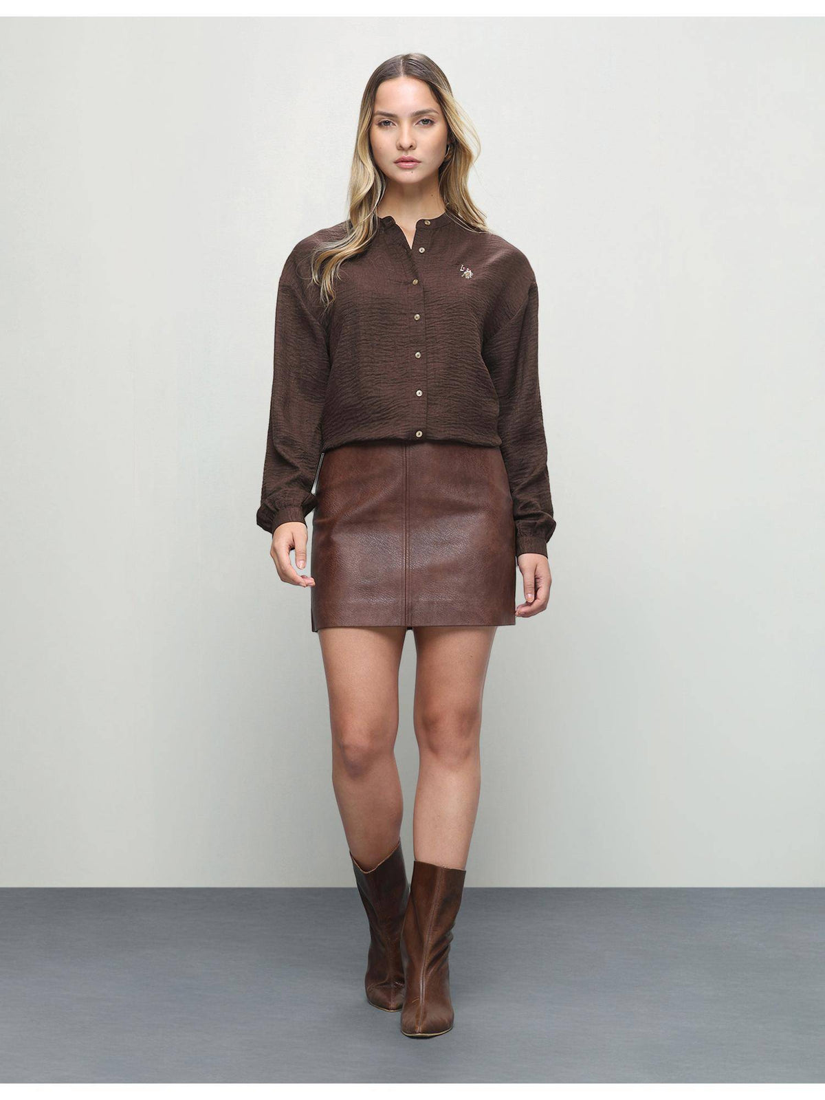 Women Brown Casual Relaxed Fit Shirt | S67 - view 3
