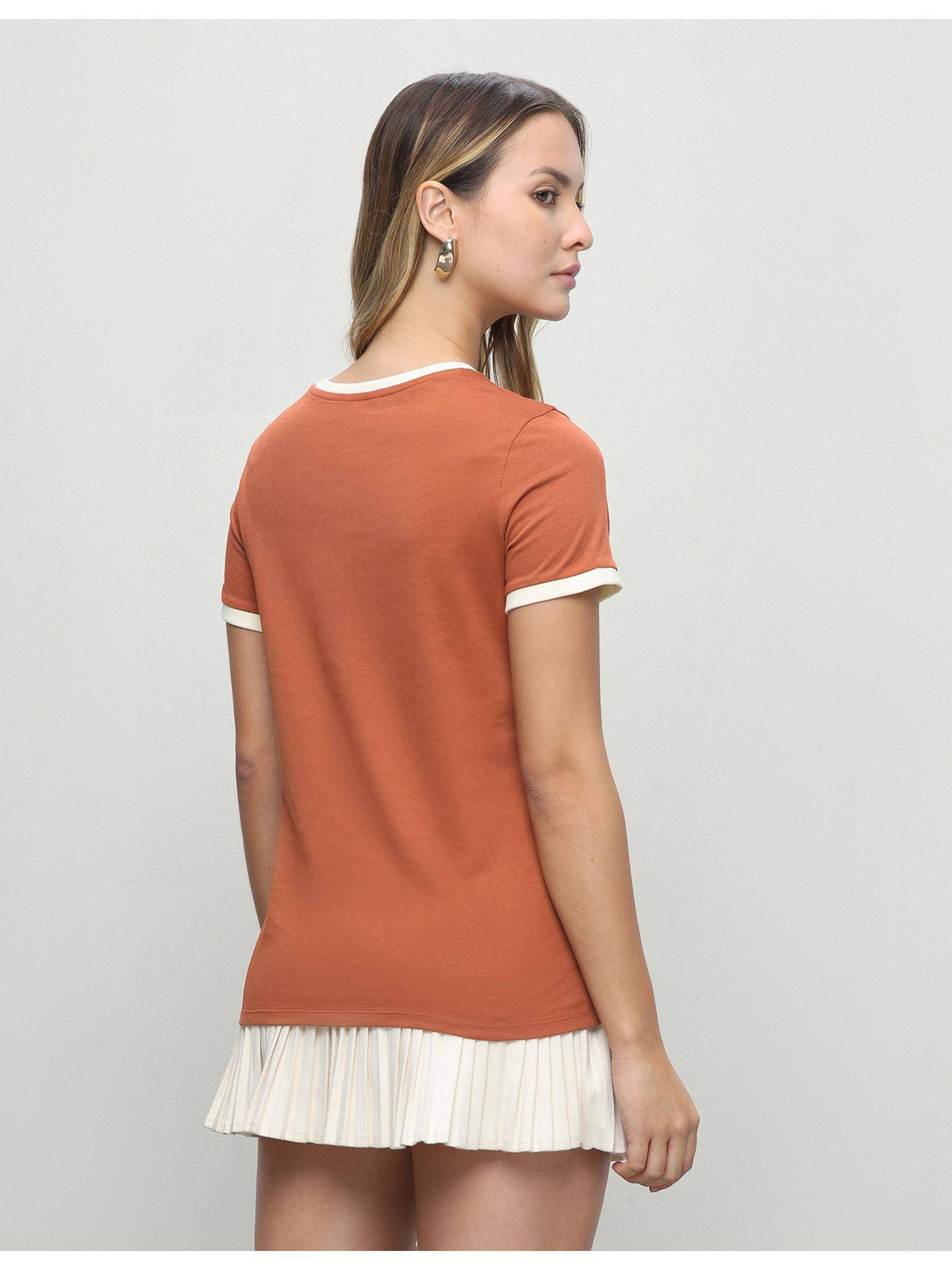 Women Brown Casual Regular Fit T-Shirt | U89 - view 5
