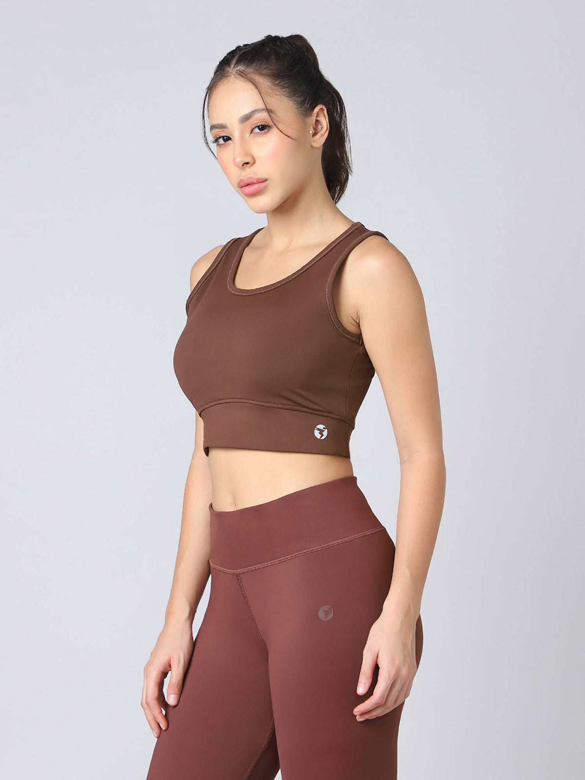 Women Slim Fit Scoop Neck Sports Bra With Elastic Plus Workout Support Green | sb09 - view 9