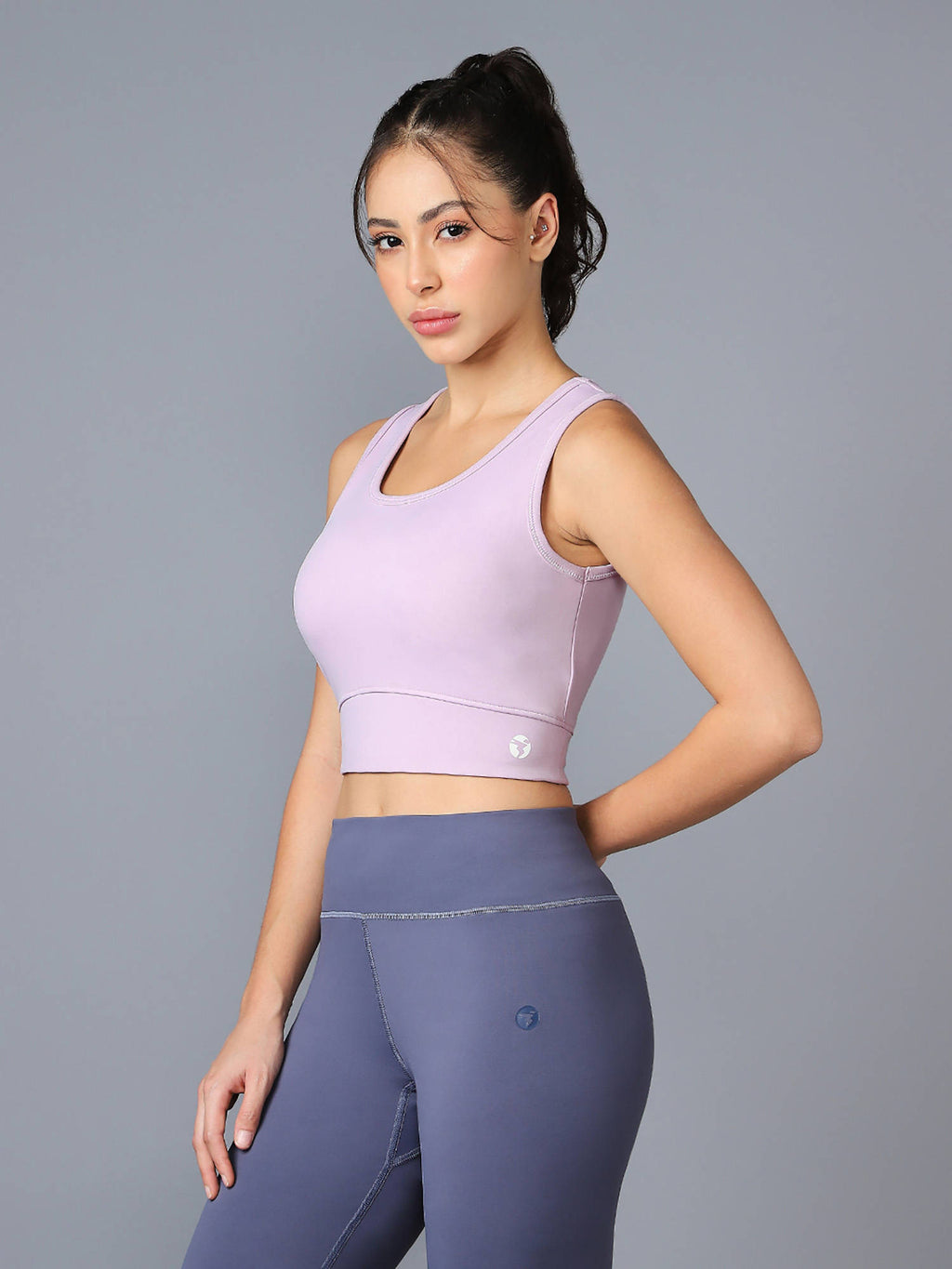 Women Slim Fit Scoop Neck Sports Bra With Elastic Plus Workout Support Green | sb09 - view 15