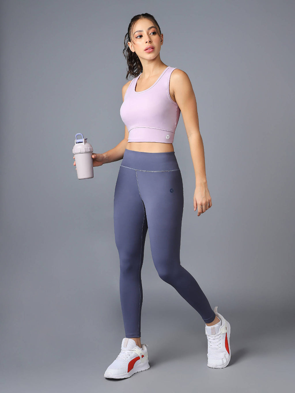 Women Slim Fit Scoop Neck Sports Bra With Elastic Plus Workout Support Black | sb09 - view 16