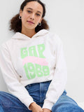 Women's 70's Inspired Logo Typography Relaxed Fit Hooded Sweatshirt | HD56 - view 1