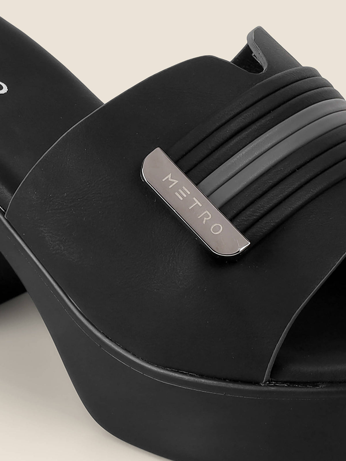 Women Black Casual Sandal Heels | H78 - view 5