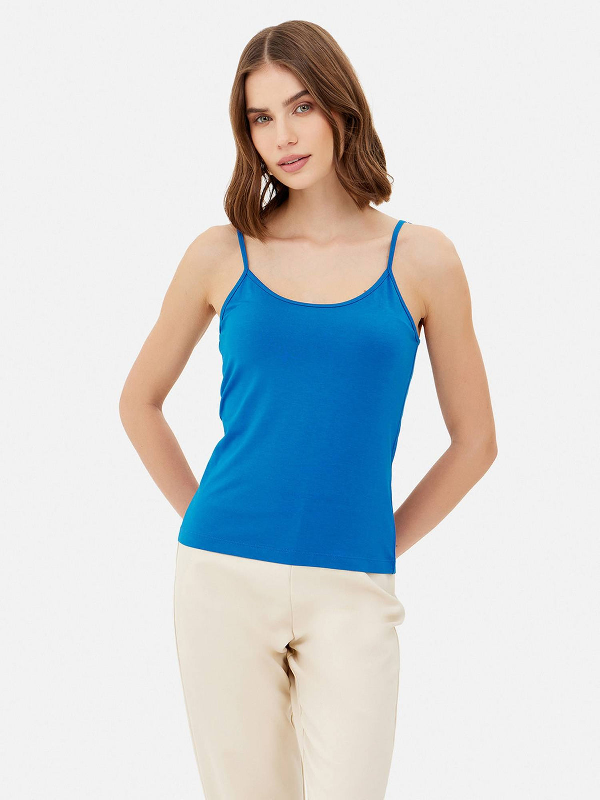 Black Basic Camisole Top with Adjustable Straps | TT98 - view 22