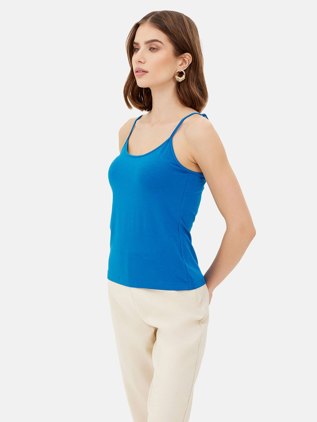 Black Basic Camisole Top with Adjustable Straps | TT98 - view 23