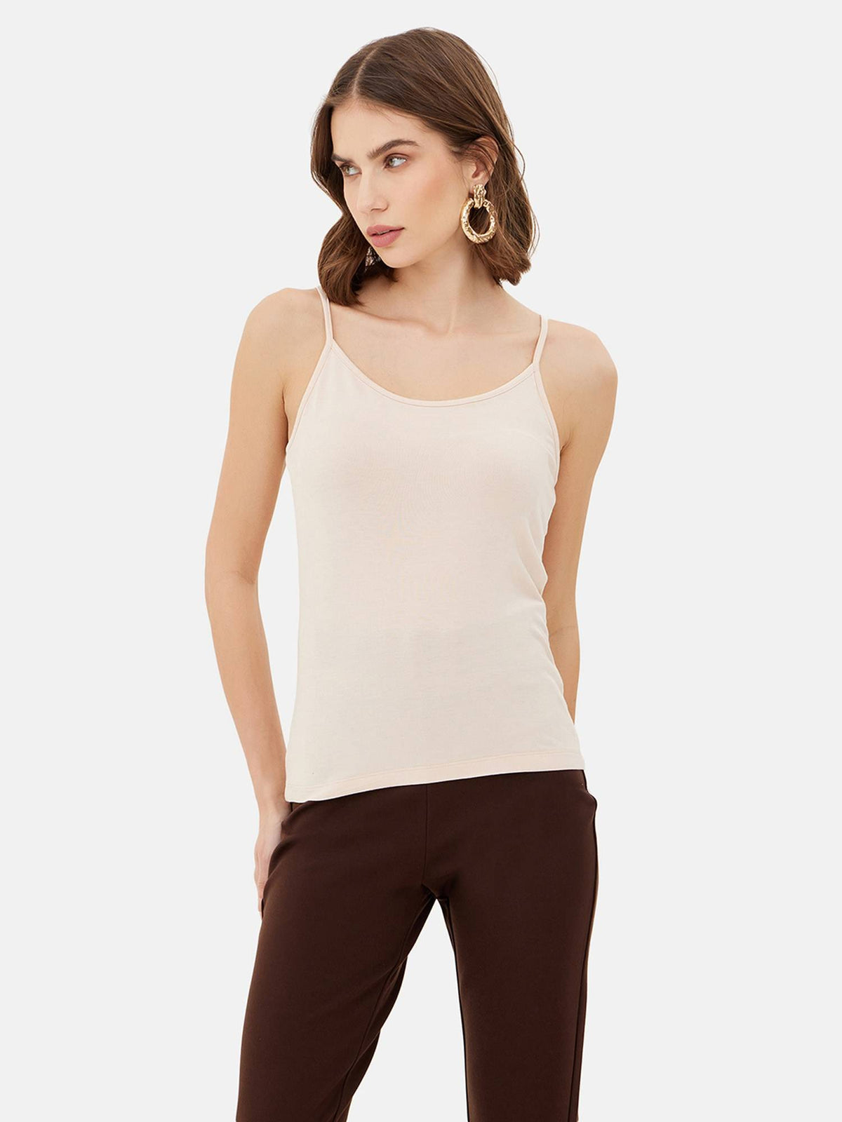 Black Basic Camisole Top with Adjustable Straps | TT98 - view 11