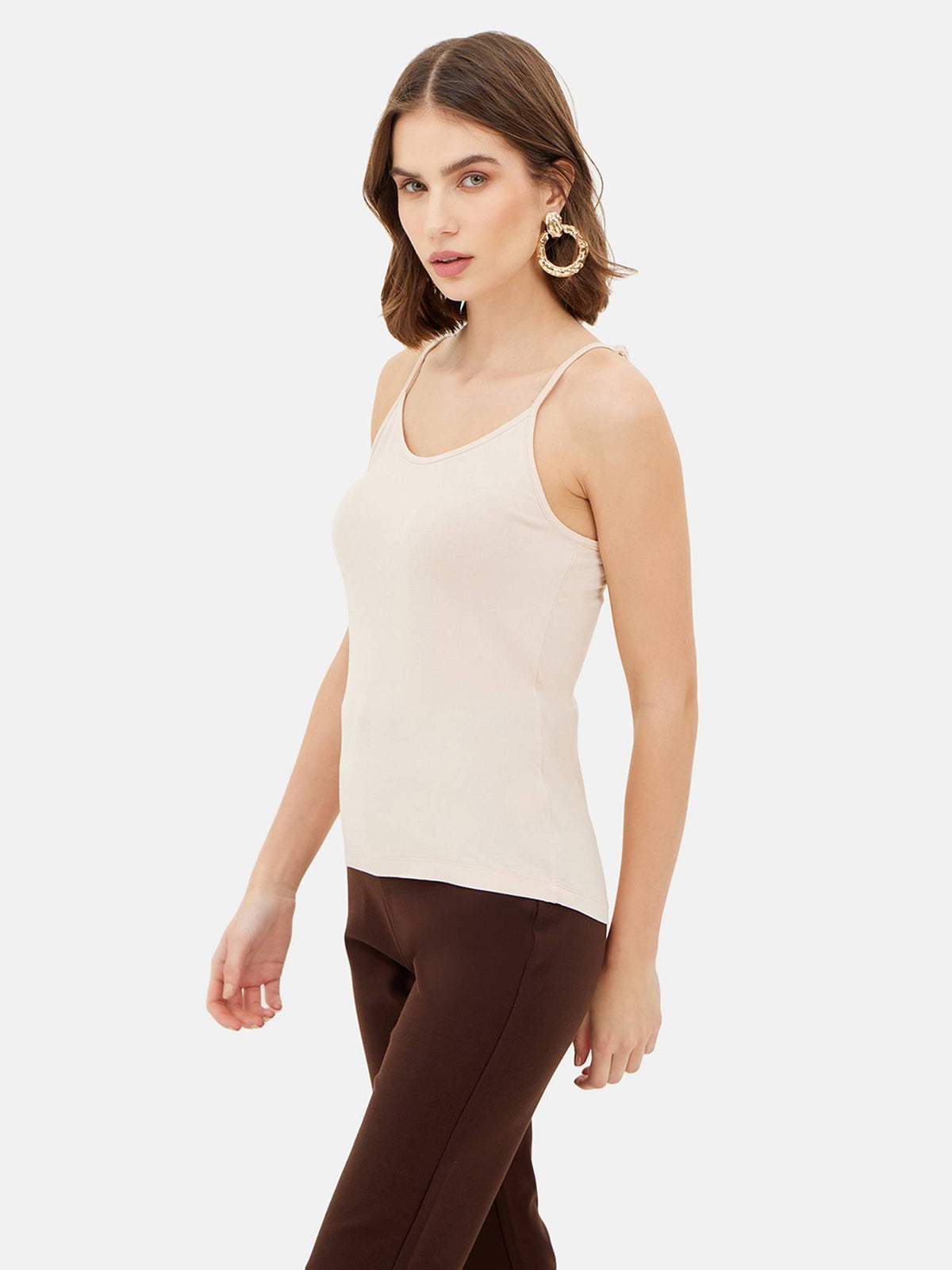 Black Basic Camisole Top with Adjustable Straps | TT98 - view 13