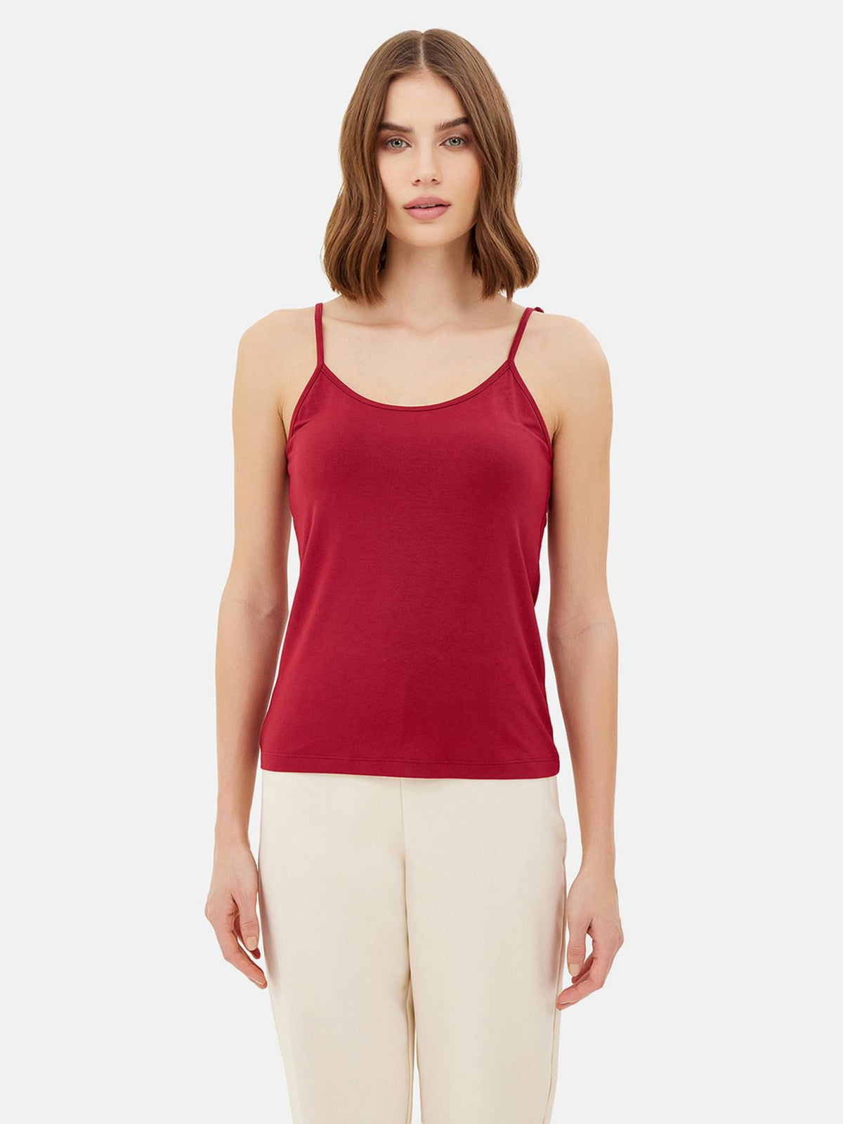 Black Basic Camisole Top with Adjustable Straps | TT98 - view 6