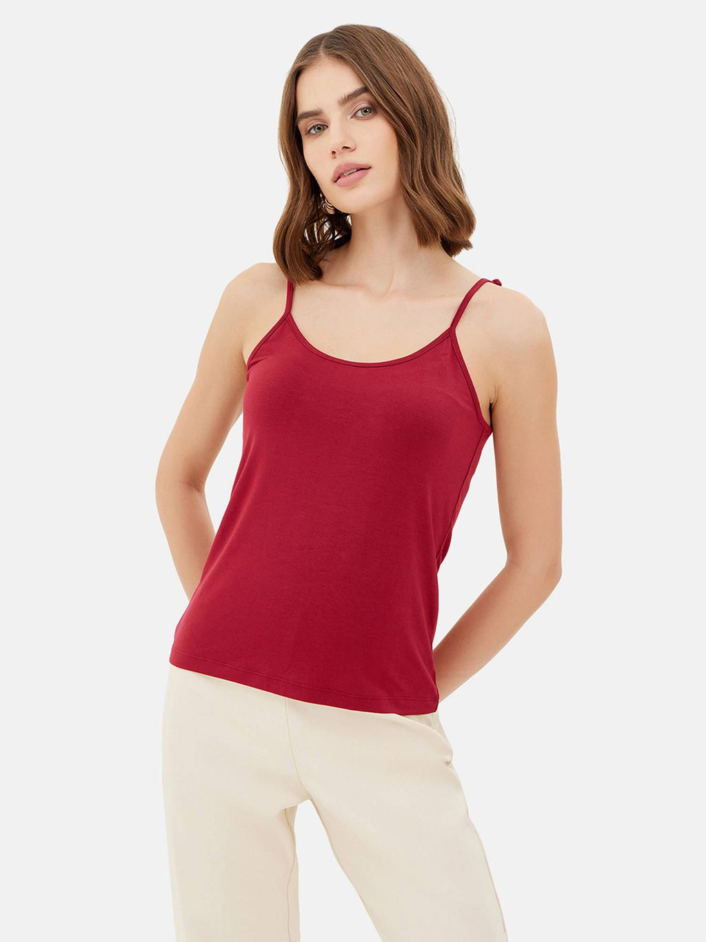 Black Basic Camisole Top with Adjustable Straps | TT98 - view 7
