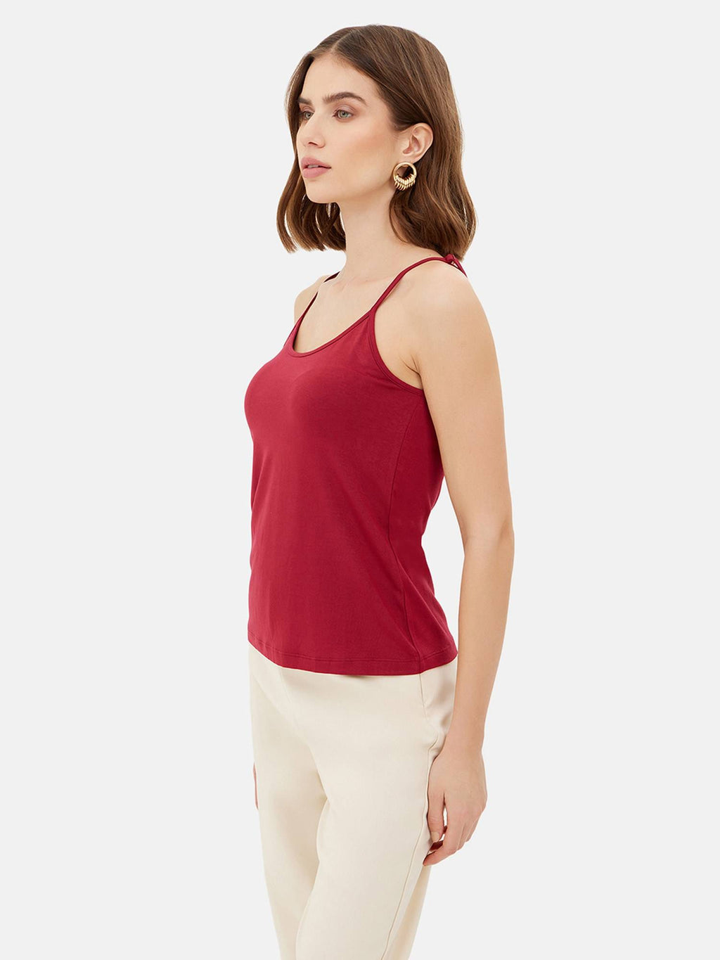 Black Basic Camisole Top with Adjustable Straps | TT98 - view 8