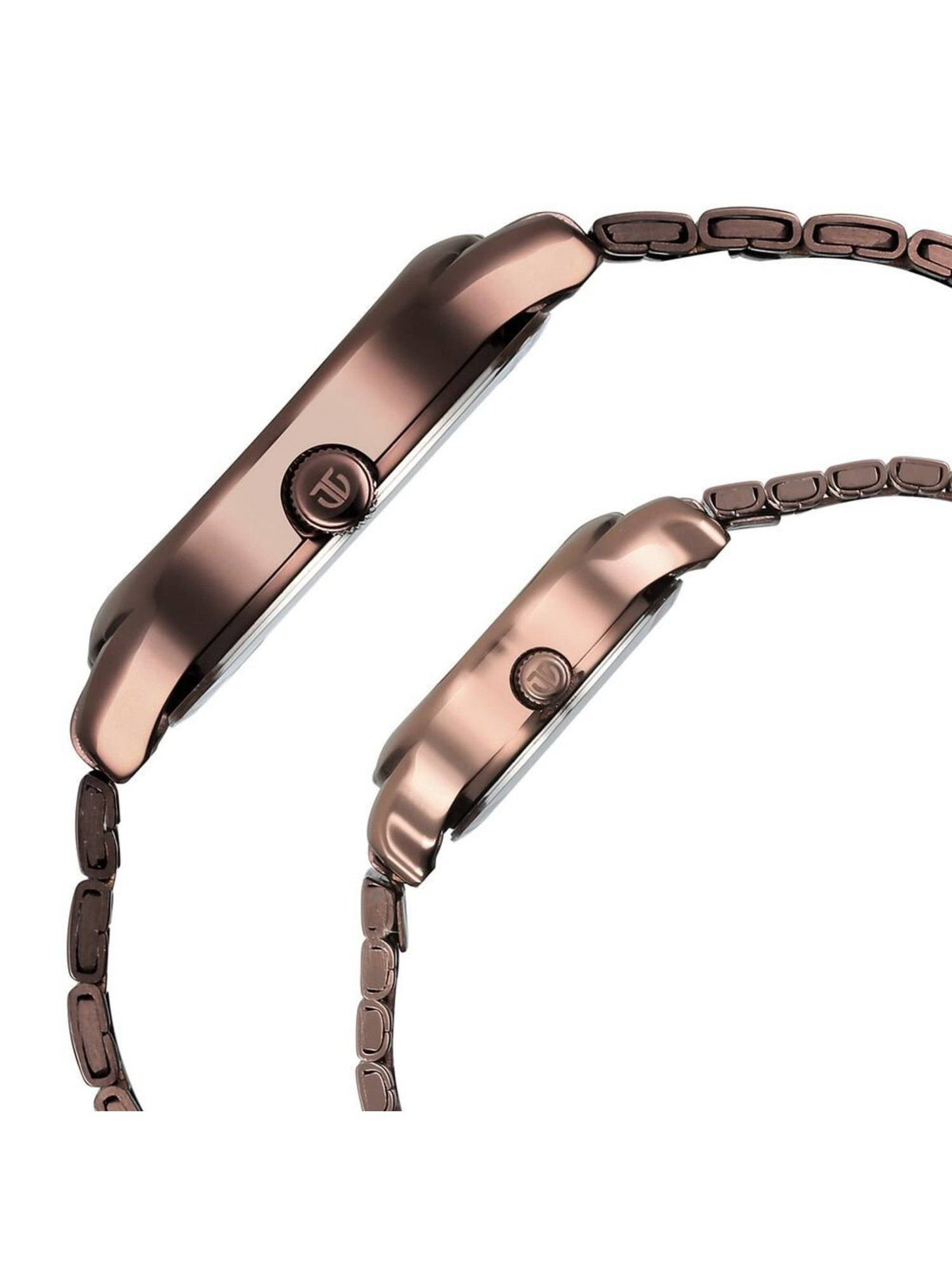 Bandhan Quartz Analog with Date Brown Dial Stainless Steel Strap Watch for Couple | W92 - view 4