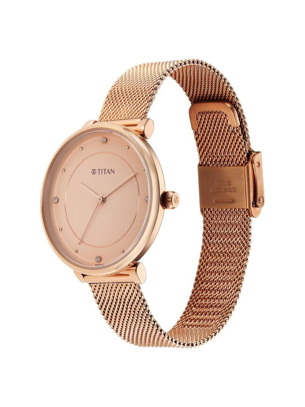 Purple Stackable Quartz Analog Peach Dial Watch for Women with Bracelet | W92 - view 6