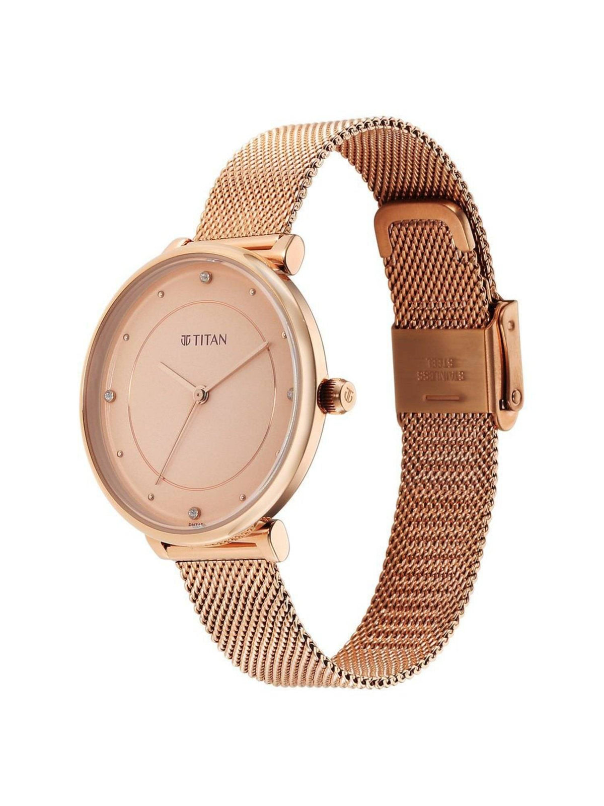 Purple Stackable Quartz Analog Peach Dial Watch for Women with Bracelet | W92 - view 6