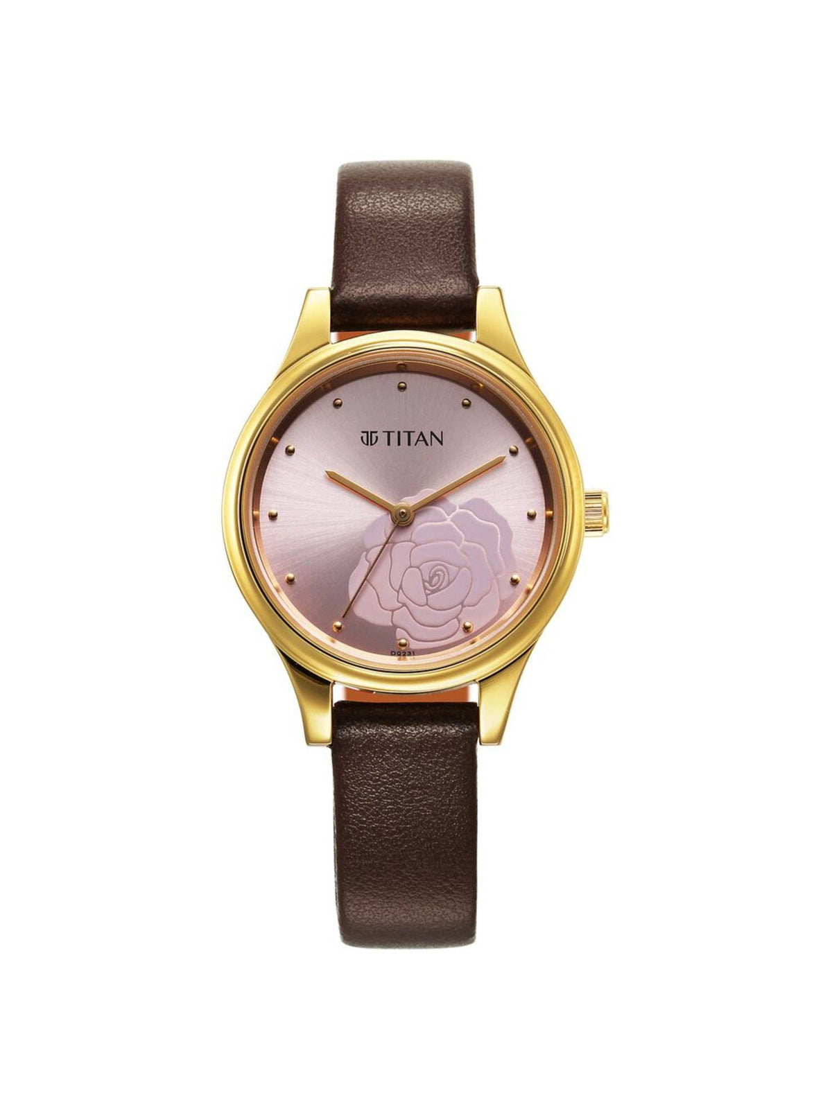 Karishma Quartz Analog Brown Leather Strap for Women | W92 - view 1